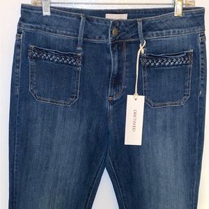 NWT Driftwood Farrah Bell Bottom Jeans Sz 30x32 Braided Pockets $108